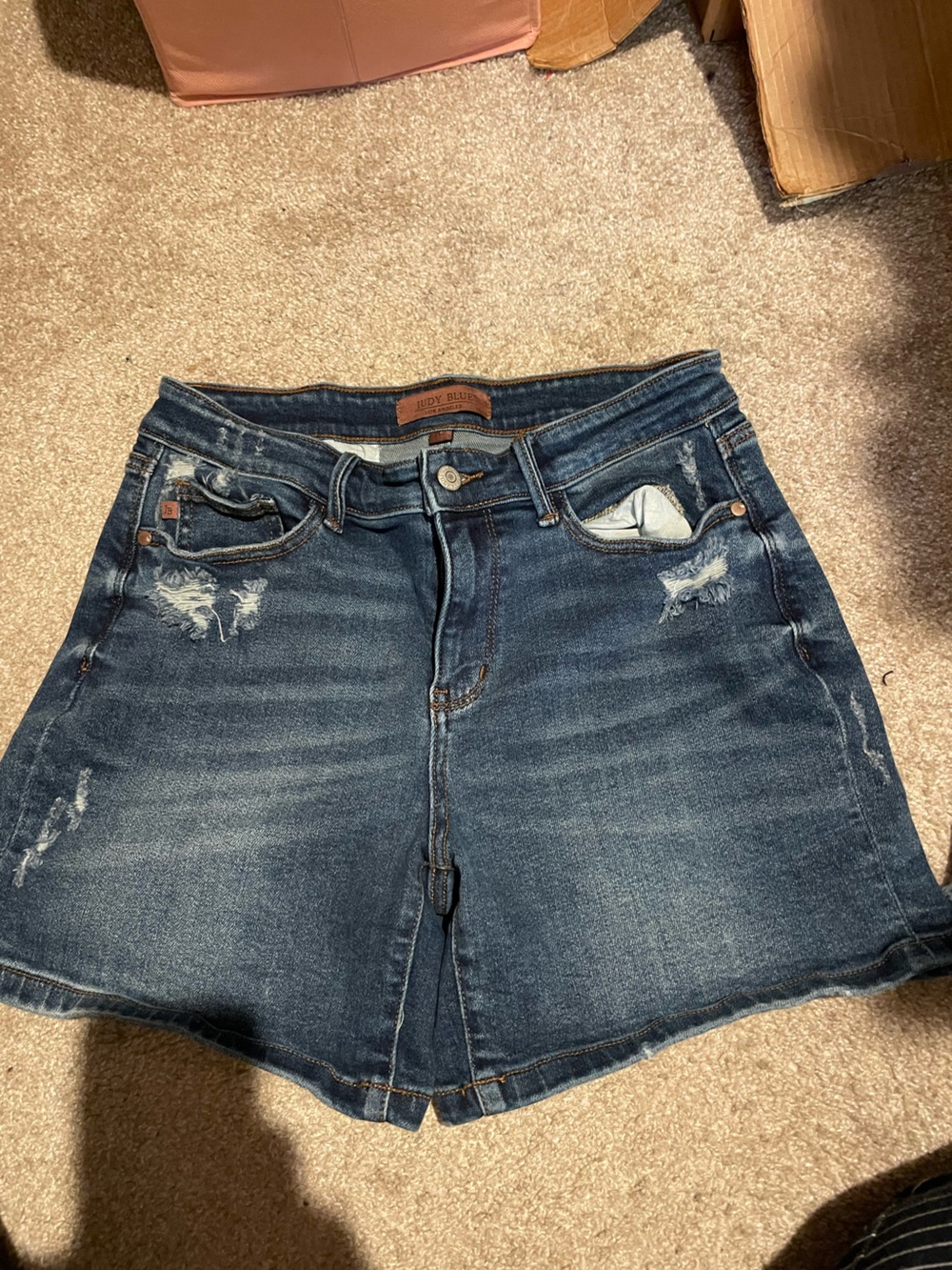Judy Blue Dark Blue High-Rise Distressed Jeans